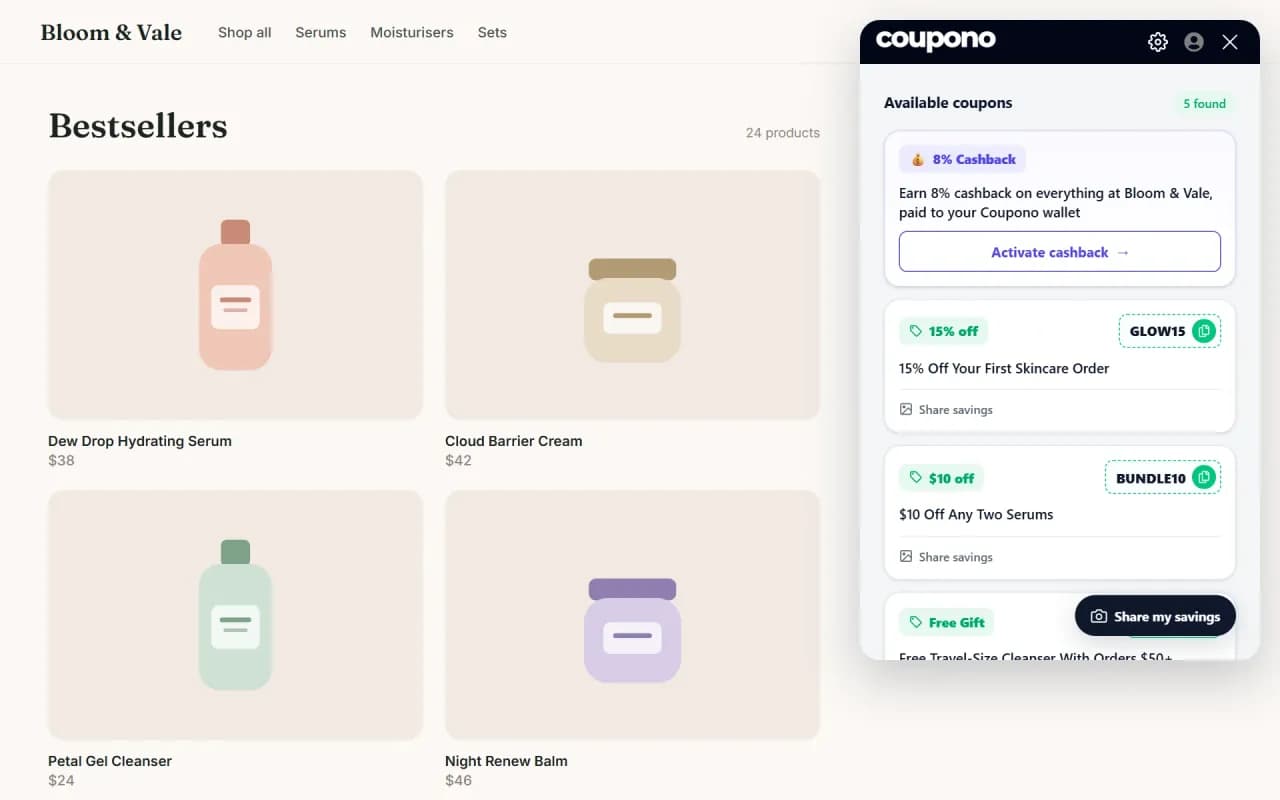 Coupono Chrome extension screenshot 3