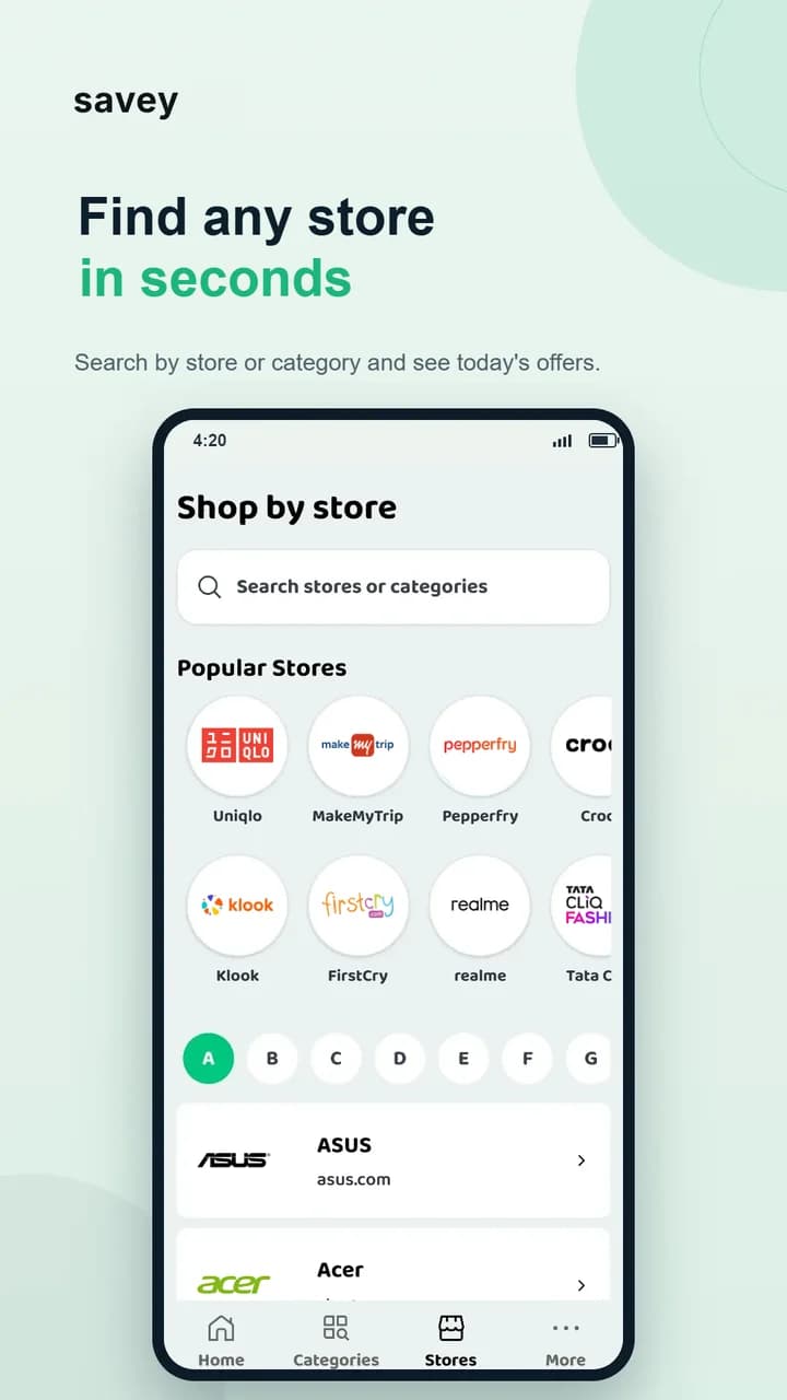 Savey app screenshot 2